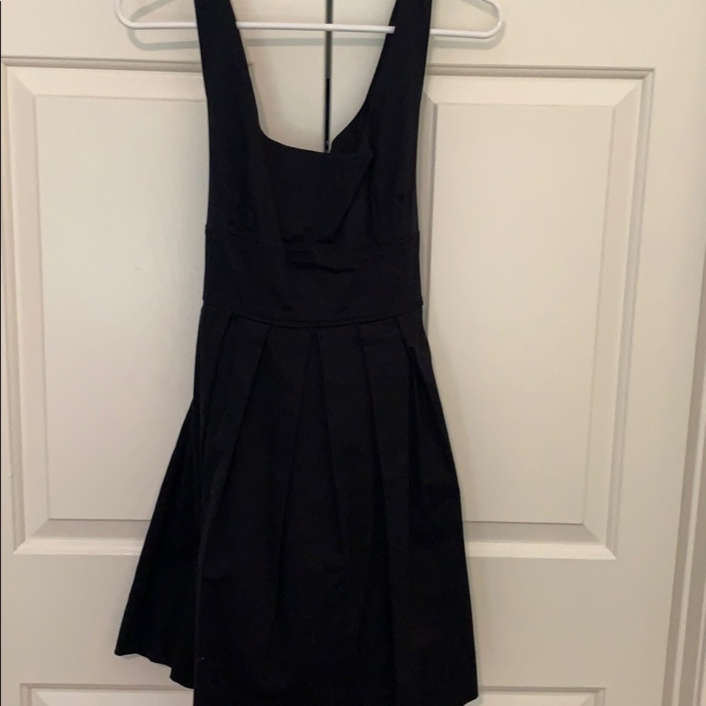 Black A Line Pleated Dress